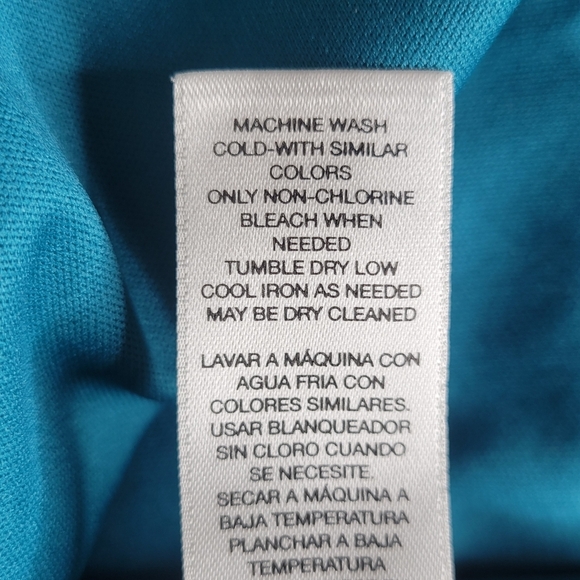 Chicos Dress Size 1 M 8 Green Blue Chevron Handkerchief Hem Sleeveless Knotted - Picture 6 of 9